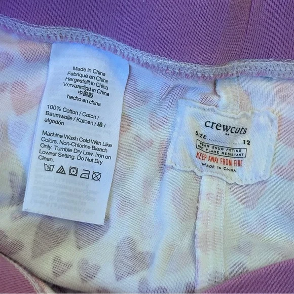 Crewcuts by J. Crew Multicolor Heart Kids Girls Pajama Snug Set Size 12 - Picture 3 of 3
